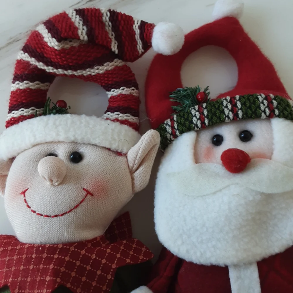 VTG FELT CHRISTMAS GNOMES WITH SILVER BELLS